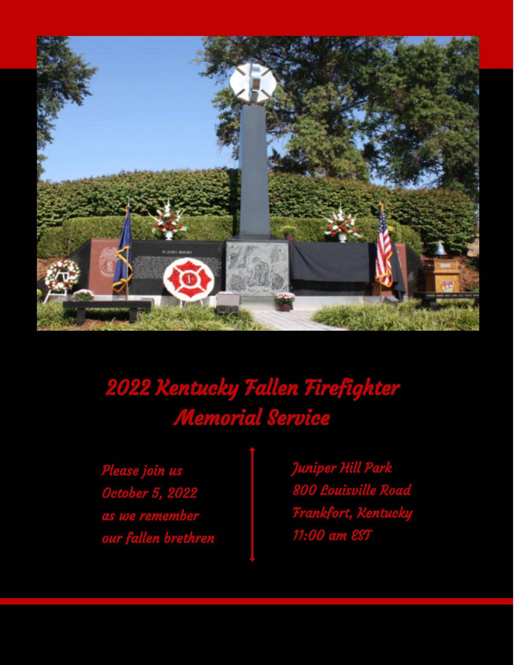 firefighter memorial service flyer